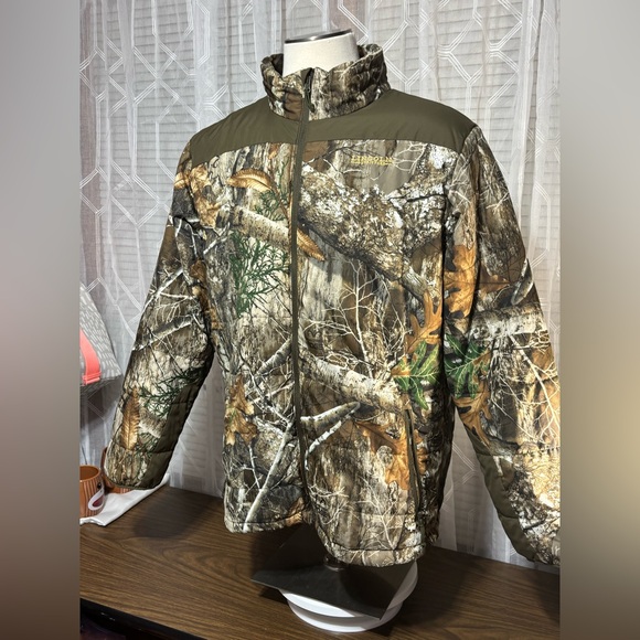 Lincoln Outfitters camouflage XL HUNTING JACKET 2 pockets No hood zip front 29”L - Picture 2 of 10